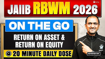 JAIIB RBWM Online Free Classes 2026 | Return on Asset & Return on Equity Concept & Question