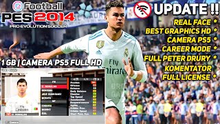 RILIS ! PES 2014 PPSSPP FULL LICENSE, REAL FACE, NEW KITS, GRAPHICS HD & FULL PETER DRURY COMENTARY