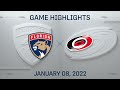 NHL Highlights | Panthers vs. Hurricanes - Jan. 8, 2022