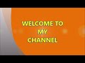 Welcome to my channel  john hampton  the man from oz
