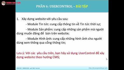 ASP.NET WEBFORM (Lesson33) - Bài Tập Thực Hành USERCONTROL | TRUONGMINHTUAN
