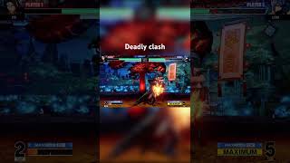 Kyo vs Leona Epic Showdown #ps5 #gaming #kof #kofxv #games #leonakof #shermie