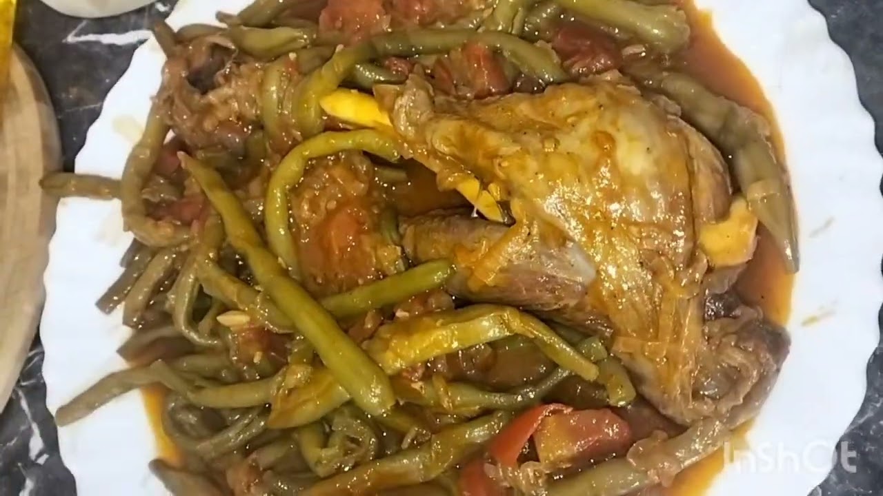 لوبيا خضراء بالحم بنينة عسل😍أطباق صيفية سهلة وتوجد في وقفة😃ڨرتان في المقلاة 😊بطاطا بالمرڨار🤤