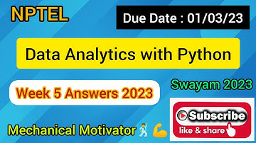 Data Analytics with Python | Week 5 Quiz | Assignment 5 Solution | NPTEL | SWAYAM 2023