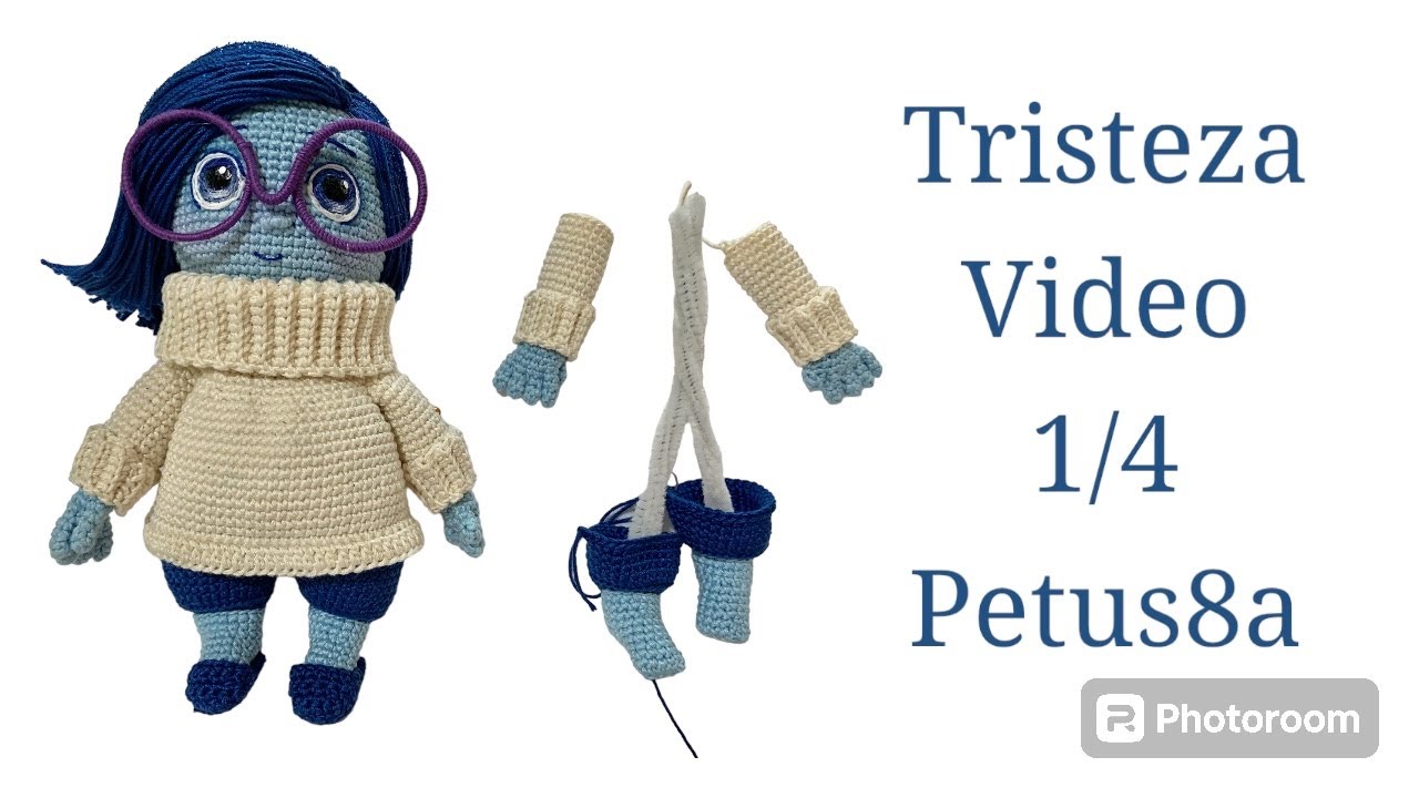 Como tejer brazos y piernas de Tristeza video 1/4 Amigurumis by Petus 💖