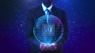AI Processor Chip on Digital Earth Globe Animation | No Copyright Video