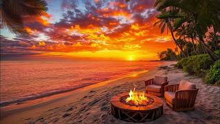 Tropical Sunset Escape 🌅 Soft Ocean Waves & Peaceful Beach Ambience for Relaxation