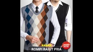 Rompi Fashion Untuk Pria Rajut Hitam  ROM 379