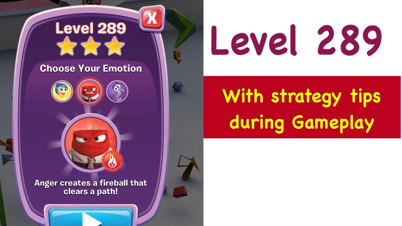 Inside Out Thought Bubbles Level 289 Tips and Strategy Gameplay Walkthrough
