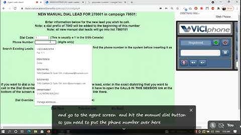 HOW TO MAKE MANUAL CALLS ON THE VICI DIALER