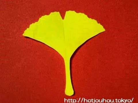 折り紙でいちょうの葉っぱの切り方を紹介します 音声ガイド付き Youtube