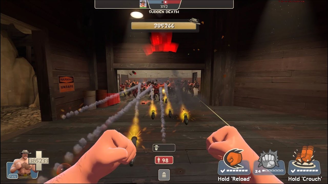 100 Player tf2 Bots in Versus Saxton Hale