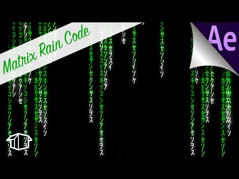 The Matrix Raining code effect Tutorial for After Effects CC