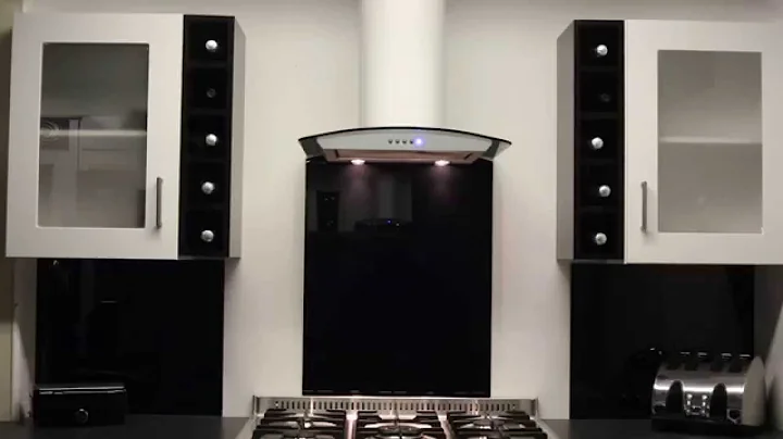 White Curved Glass Kitchen Extractor - Luxair Cooker Hoods