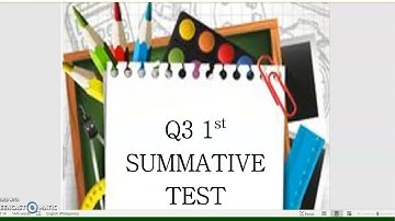 Q3 FIRST SUMMATIVE TEST