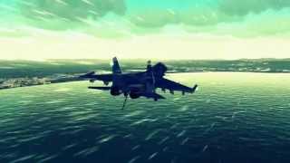 DCS World - Su-33, aircraft carrier landing, day, cross-wind - Grade: 2/5