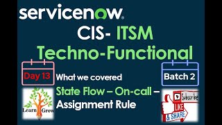 CIS - ITSM Batch 2 | Day 13 | State Flow - On-call - Assignment Rules - Assignment