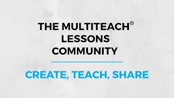 CREATE, TEACH, SHARE - The MultiTeach® Lessons Community