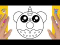 How to Draw Panda Donut - Cute Coloring Kids