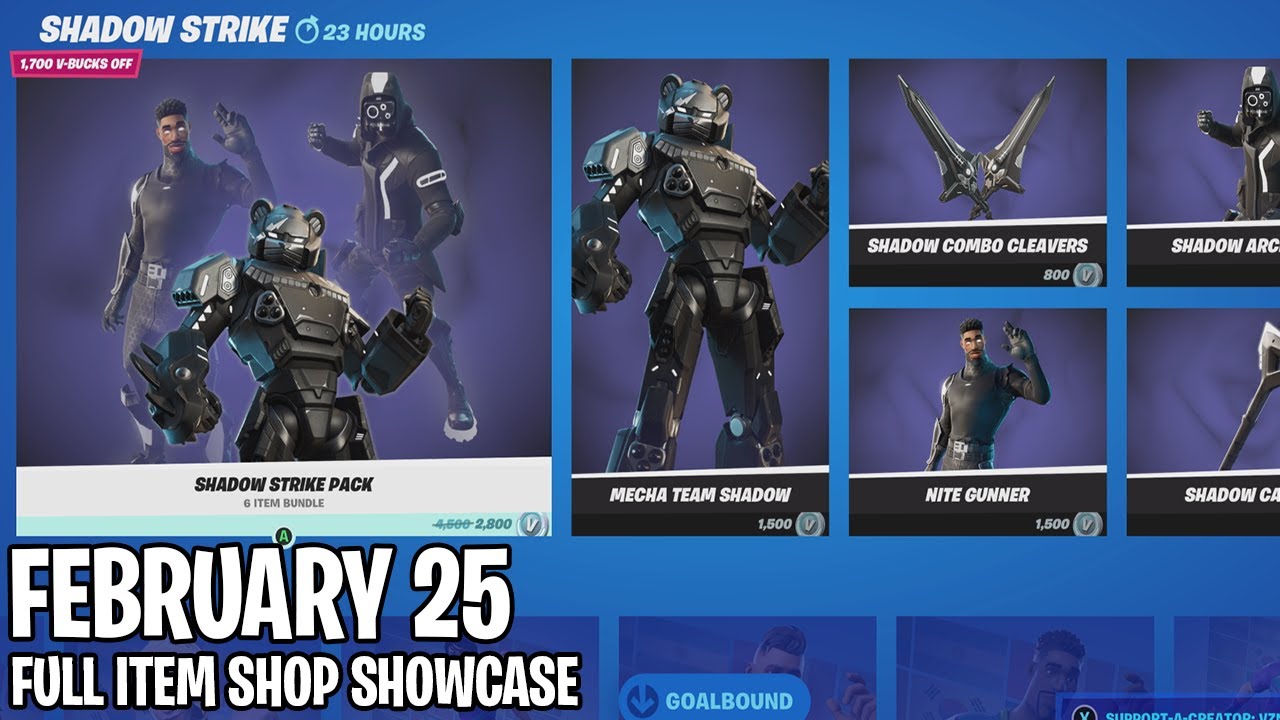Fortnite Update 2 25 February 25 2021 Fortnite Item Shop Fortnite Battle Royale Youtube