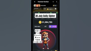 Daily Cipher Hamster Kombat | Daily Cipher Code Hamster Kombat Today 30 July