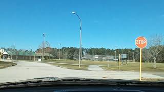 Driving Burroughs Park near Tomball TX