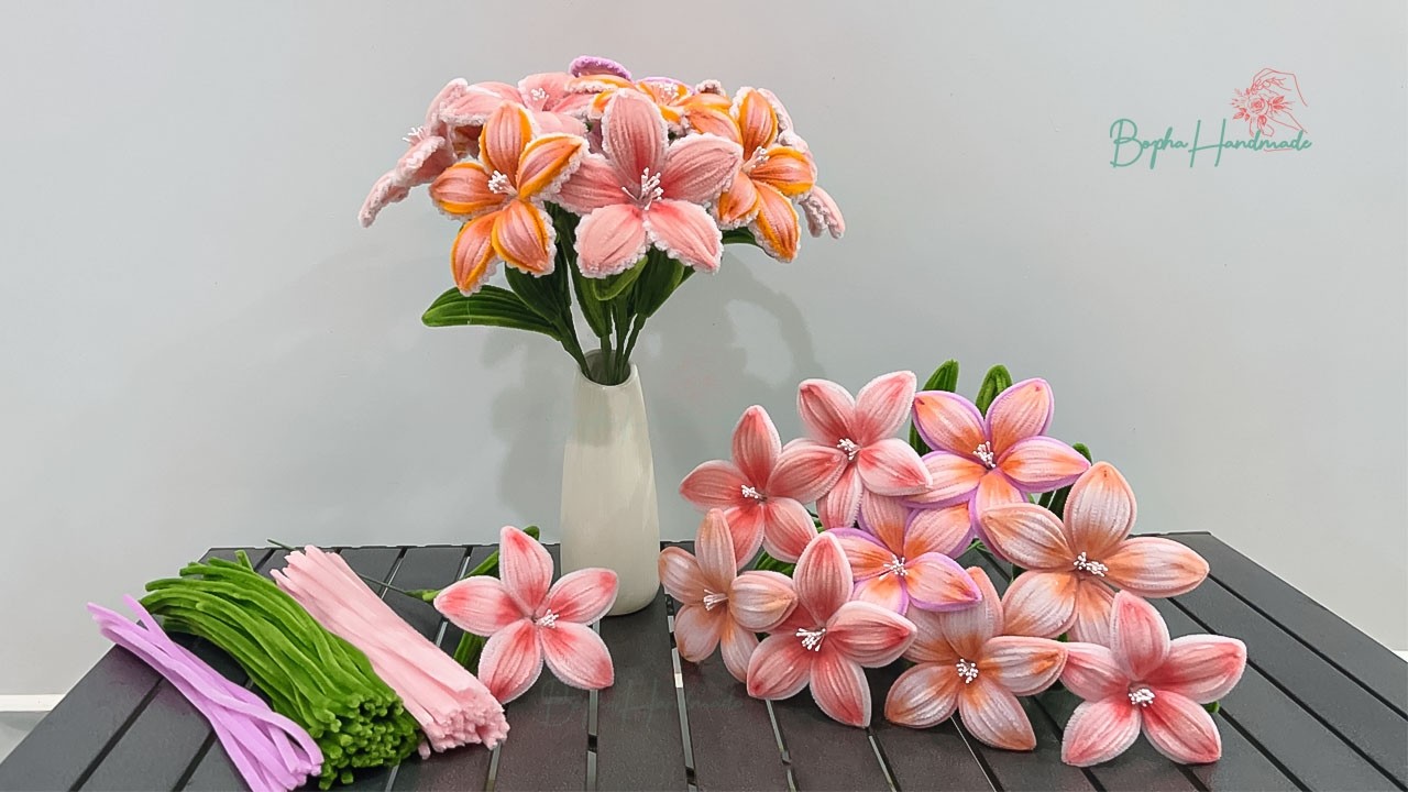 Lily Flowers  Making From Pipe Cleaner Craft Idea Tutorial | Handmade Crafts