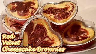 Valentine's Treats! | EASY & DELICIOUS Red Velvet Cheesecake Brownies!!