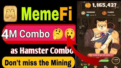 (Level 1-11 ) Memefi Secret Reward 4M Combo | 28 June memefi Secret tap combo reward |  #newcode