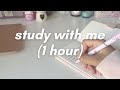 Study With Me for 1 Hour 📝 | REAL time, POMODORO, LOFI music, real bg noise, AESTHETIC, no talking