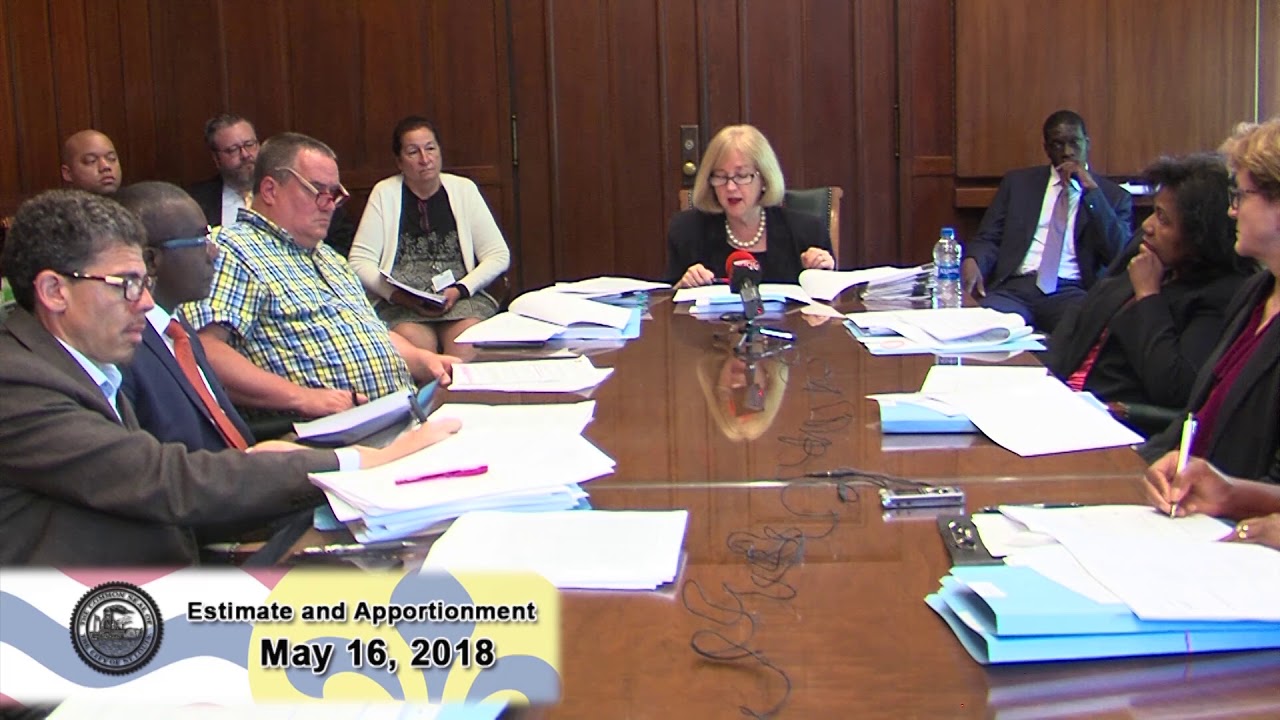 weekly meetings agenda Board of Estimate & Apportionment - May 16, 2018