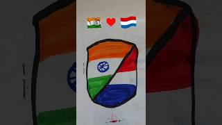 🇮🇳♥️🇳🇱 Flag drawing #dipmalakidrawing #art #viral #shortvideo #yt #flagdesign