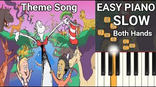 The Cat in The Hat Knows A Lot About That! (SLOW) Both Hands Easy Piano Tutorial Theme Song Resimi