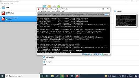 installing mfsBSD 13.0-STABLE using Virtualbox. 1st installation...