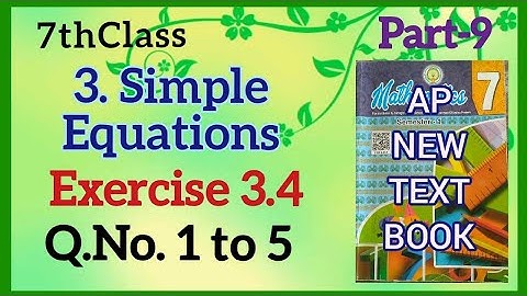 7thClass, Simple Equations, Exercise 3.4, Q.No.1,2,3,4,5 @mathsworldmakessmartintelugu