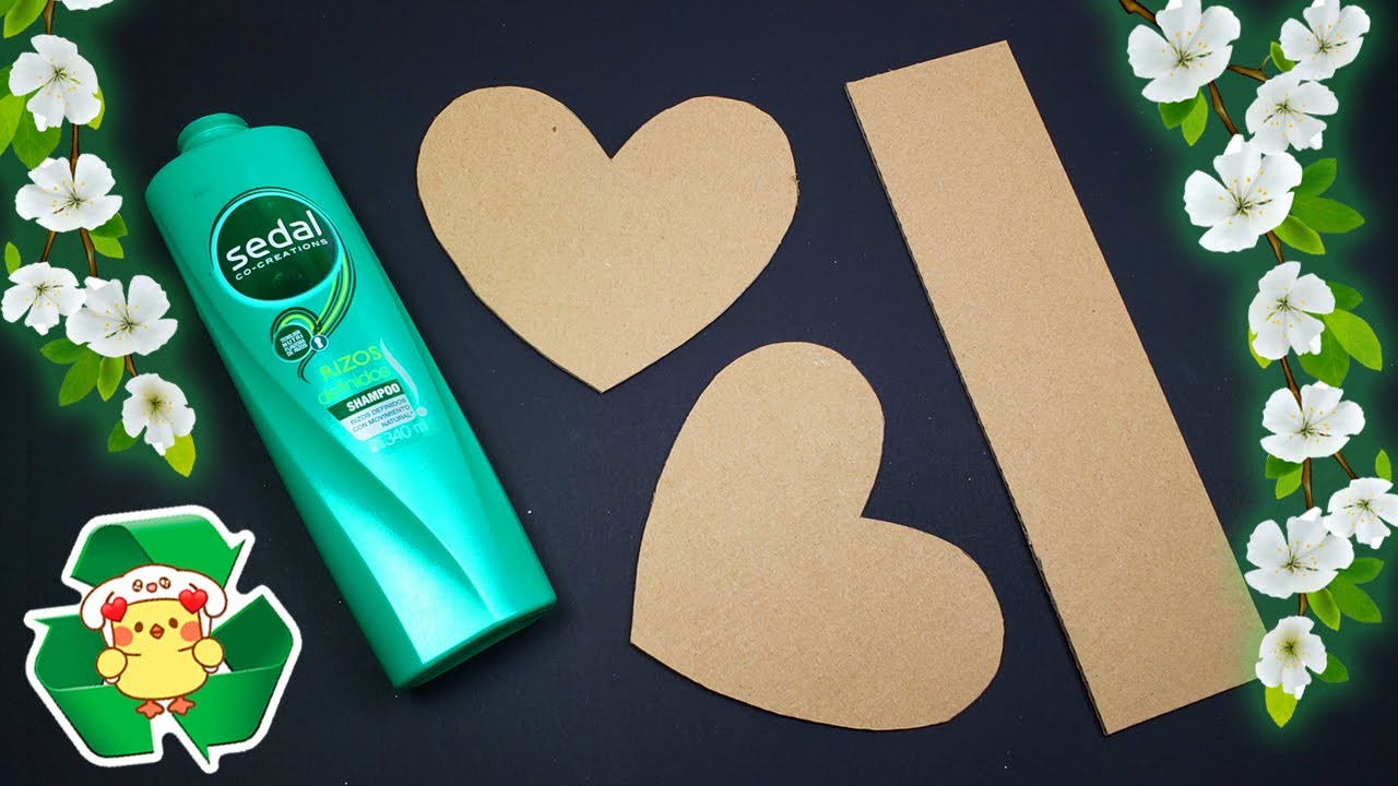 ¡No tires los botes de shampoo ni el cartón! mira lo que hice🥰Valentine's day🥰IDEA PARA SAN VALENTIN