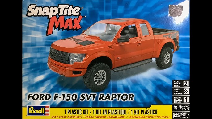 Skill 1 Model Kit Ford F 150 Raptor Blue Snap Together Painted Plastic Model  Car Kit Airfix Quickbuild J6037