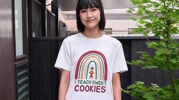 Cute Christmas T-shirt design for teachers using Canva