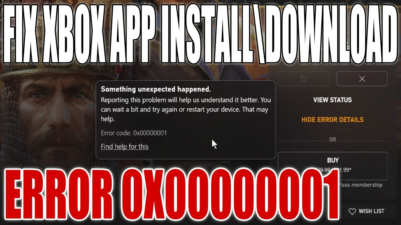 How To FIX XBOX App Error Code 0x00000001 In Windows 10 | Can't Download or  Install Xbox App Games - YouTube