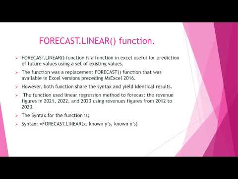 SALES FORECASTING USING FORECAST.LINEAR() FUNCTION
