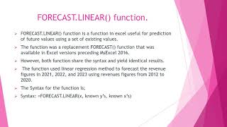 SALES FORECASTING USING FORECAST.LINEAR() FUNCTION