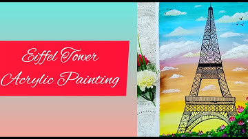 Easy Eiffel Tower Scenery Drawing And Painting For Beginners/Step by Step Tutorial