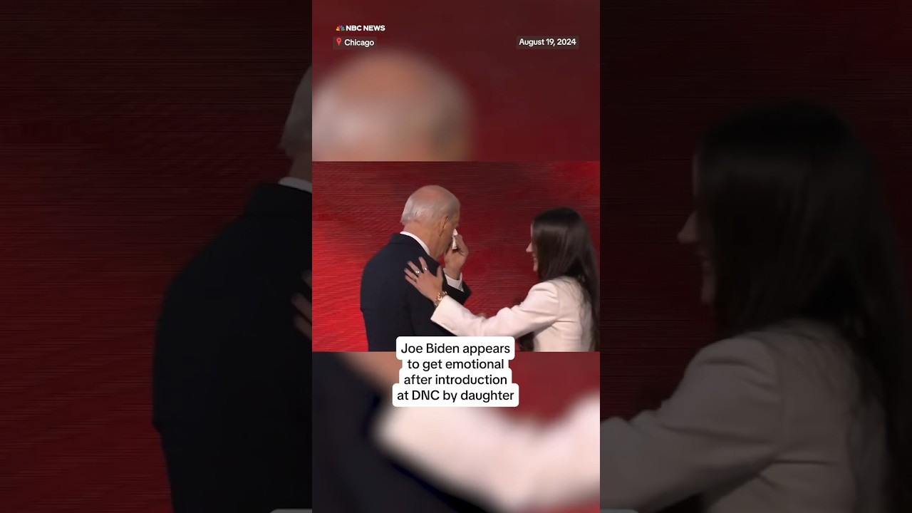 Biden appears to get emotional after introduction at DNC by daughter Biden appears to get emotional after introduction at DNC by daughter