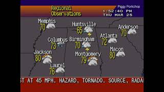 EAS PDS Tornado Warning Central Alabama NOAA Weather Radio (Large Tornado On The Ground!)