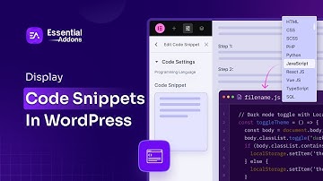 How to Display Code Snippets in Elementor with Essential Addons?