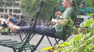 Candid White Guy Airs Out Sweaty Bare Feet