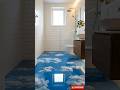 I Turned an Old Bathroom into a Sky with Clouds – Epoxy Floor Transformation ☁️✨#shorts #discover