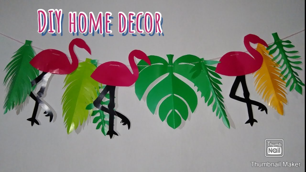 DIY room decor origami  paper hiasan  cantik flamingo 