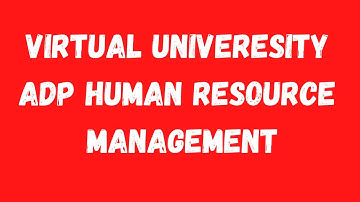 Virtual University ADP in Human Resource Management Subject-Virtual University Associate Degree