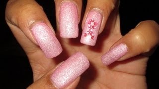 cancer breast nail pink rhinestone easy ribbon support tutorial